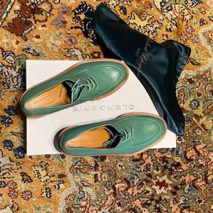 Clergerie Paris Anja Platform Derby, Moss Green, Size 36/6.